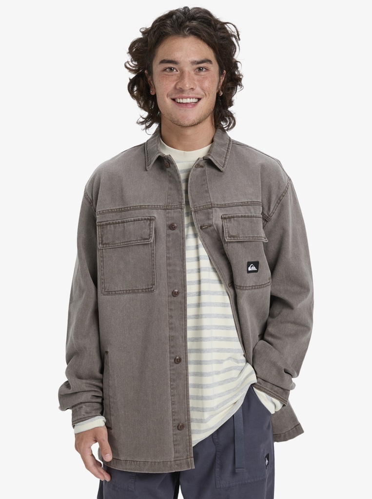 Sobrecamisa Quiksilver Mohab Washed Twill - Chocolate brown