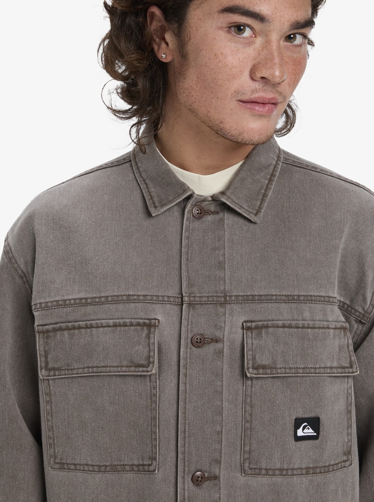 Sobrecamisa Quiksilver Mohab Washed Twill - Chocolate brown