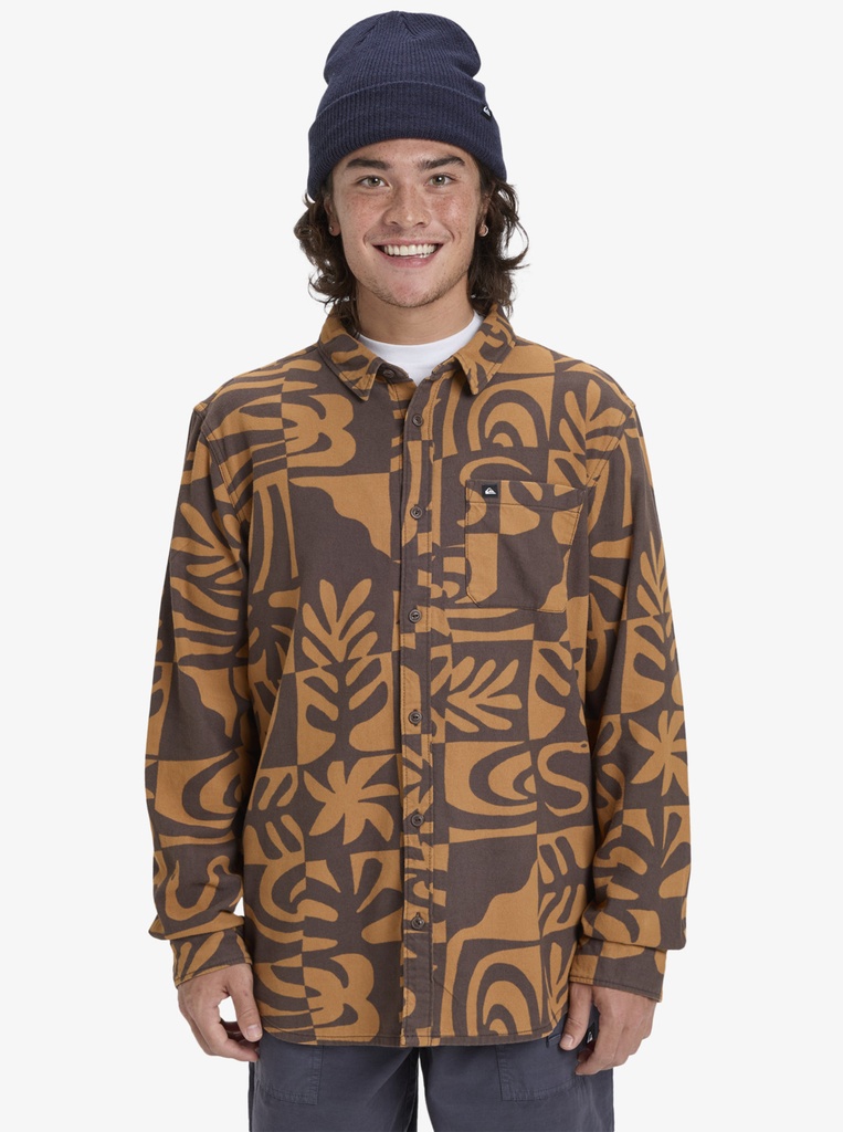 Camisa Quiksilver Motherfly Printed - Almond Desert Checker (cmd6)