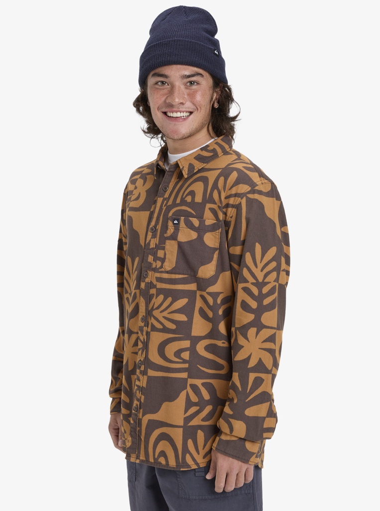 Camisa Quiksilver Motherfly Printed - Almond Desert Checker (cmd6)