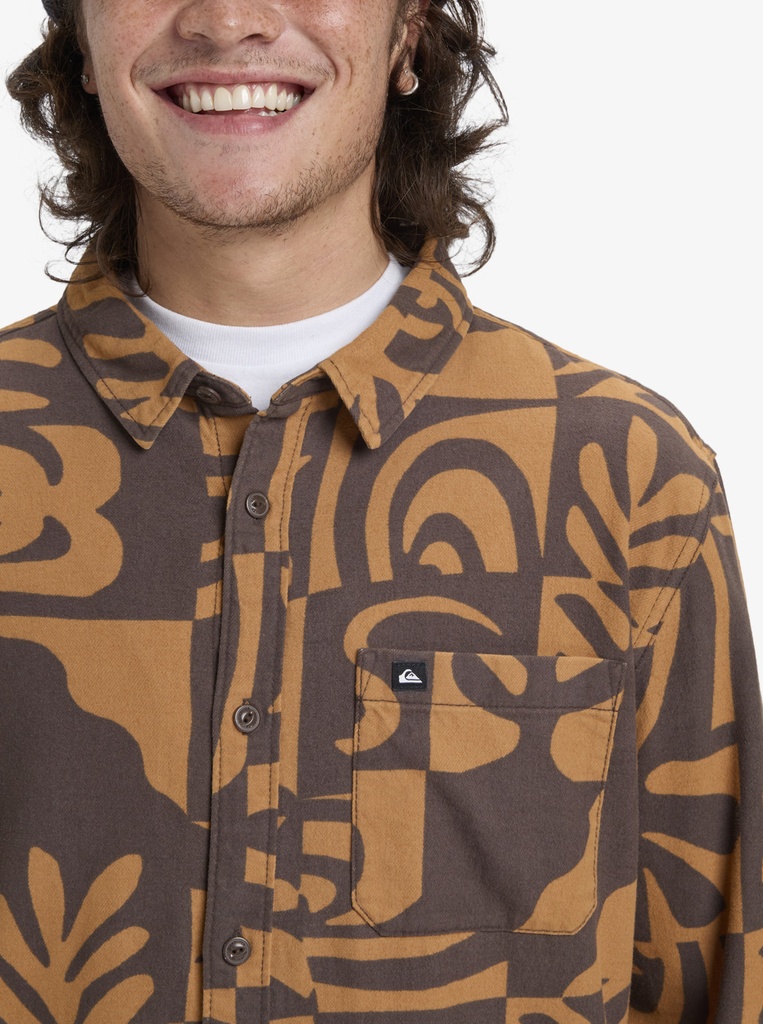 Camisa Quiksilver Motherfly Printed - Almond Desert Checker (cmd6)