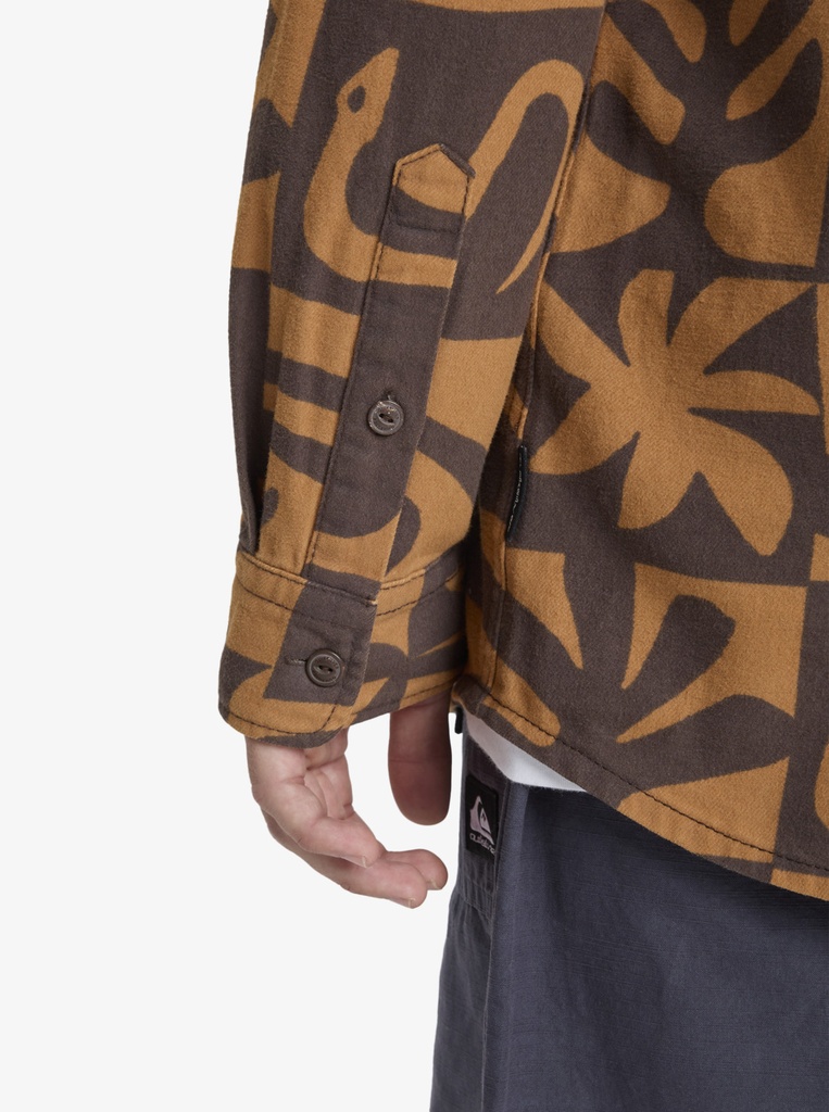 Camisa Quiksilver Motherfly Printed - Almond Desert Checker (cmd6)