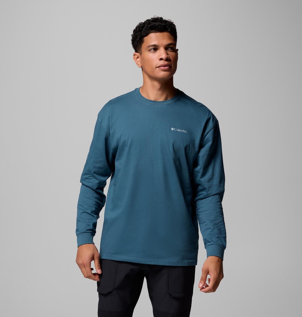 Camiseta Manga Larga Columbia Black Butte - Everblue/Trailmap
