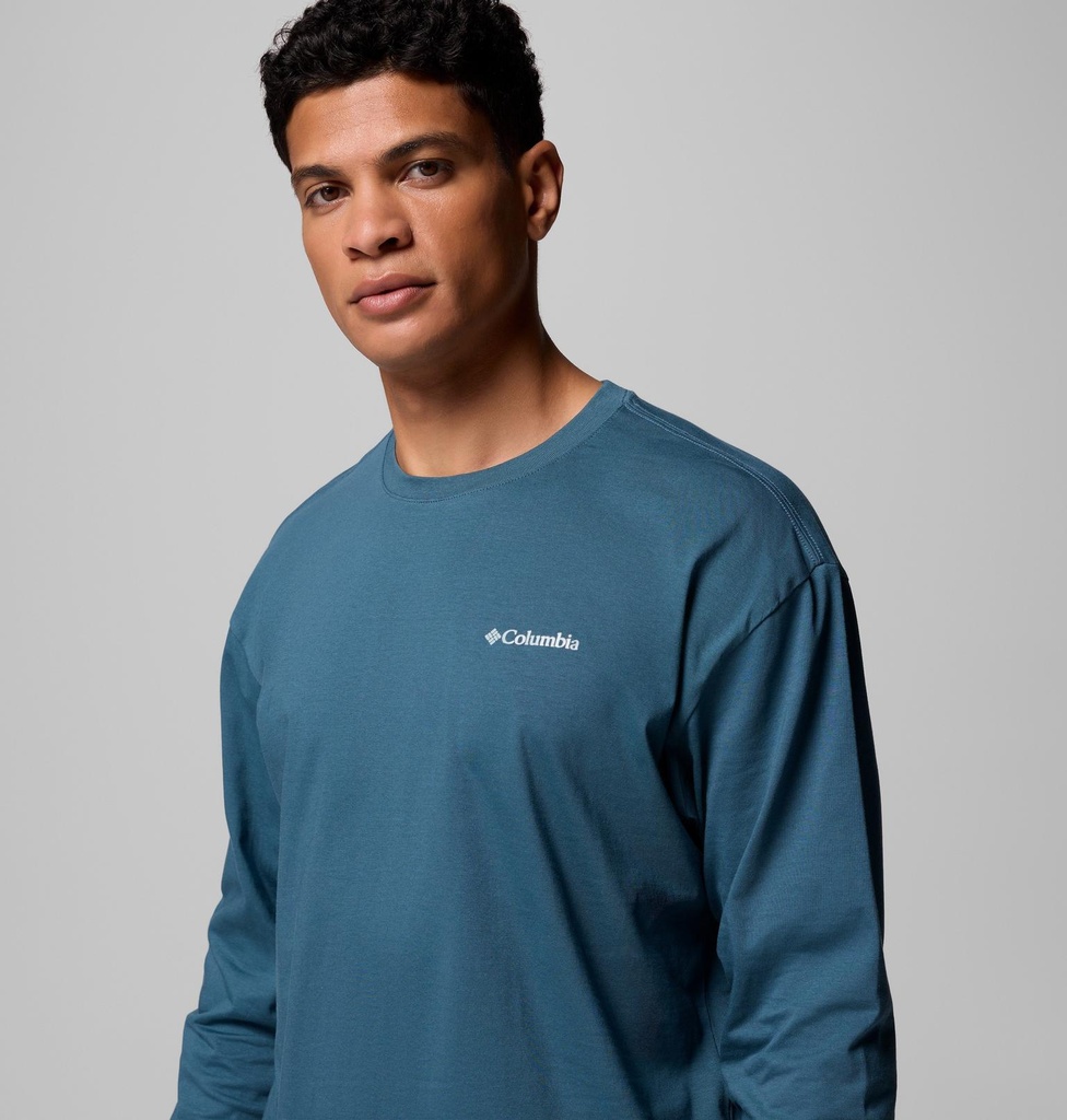 Camiseta Manga Larga Columbia Black Butte - Everblue/Trailmap