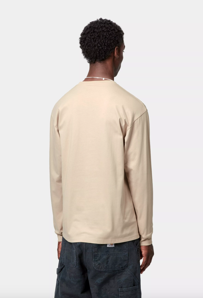 Camiseta Carhartt WIP L/S Chase - Fleur de Sel/Gold