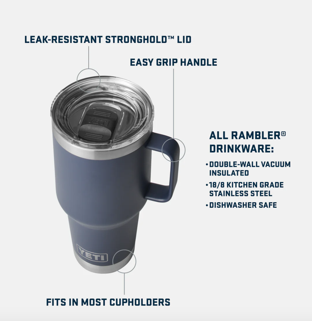 Taza de Viaje Yeti Rambler 30 oz (887 ml) - Rescue Red