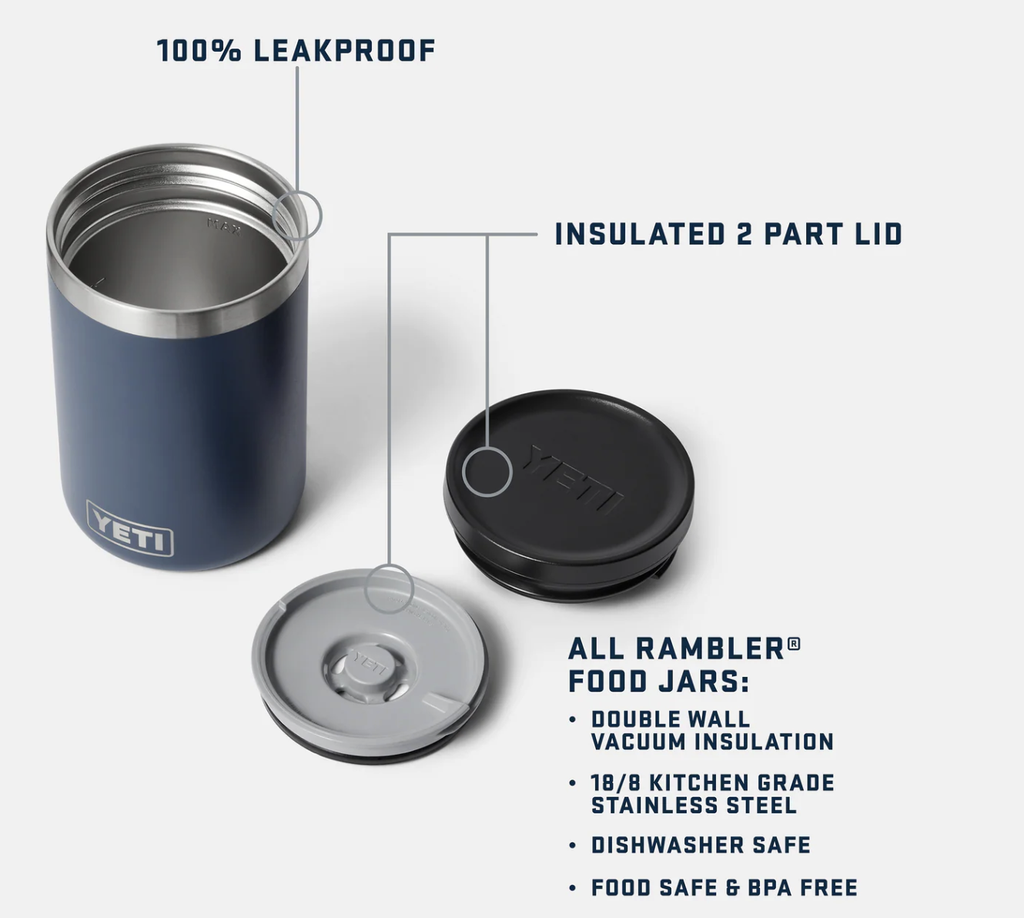 Tupper de comida Aislado Yeti Rambler 16 oz (473 ml) - Black