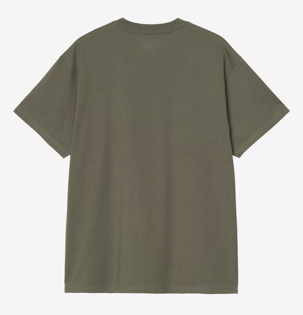 Camiseta Carhartt WIP Script Embroidery - Leaf/White