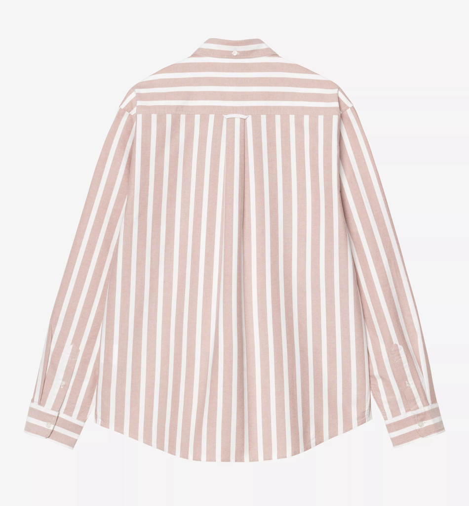 Camisa Carhartt WIP Deven - Deven Stripe, Oxide Red/White