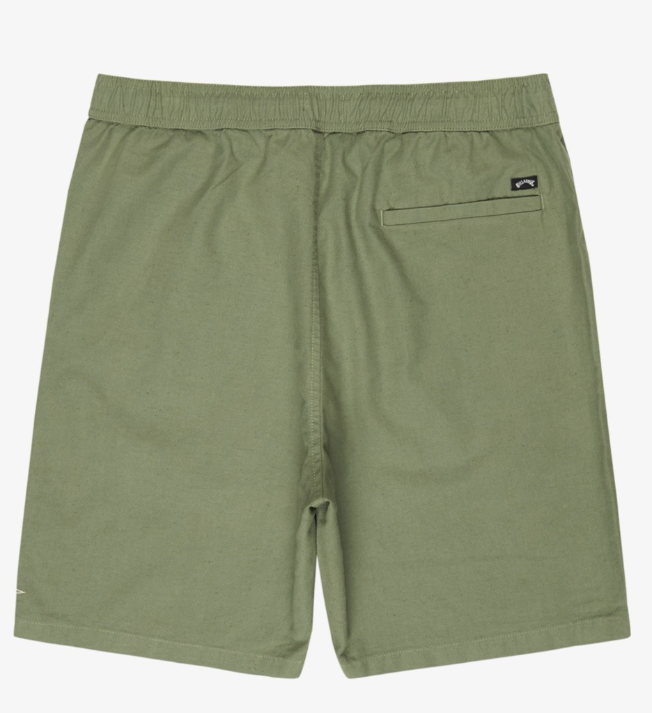 Pantalón Corto Billabong Larry Linen Cintura Elástica - Moss Green