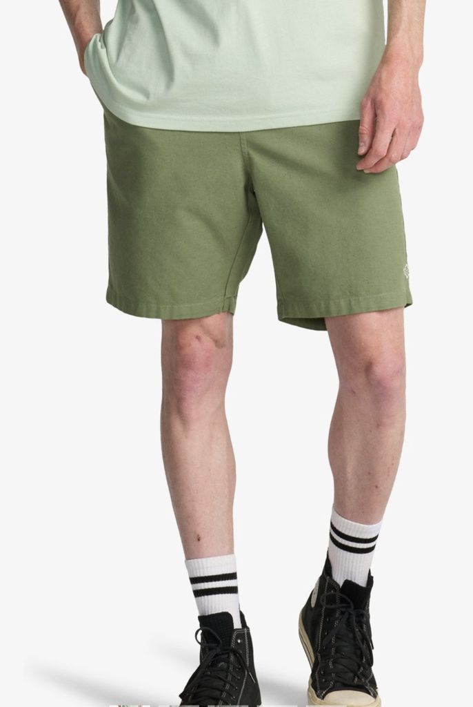 Pantalón Corto Billabong Larry Linen Cintura Elástica - Moss Green