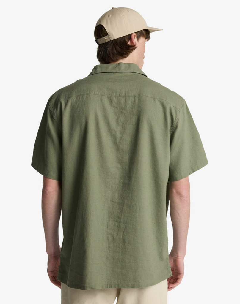 Camisa Billabong Vacay Linen - Moss Green (glw0)