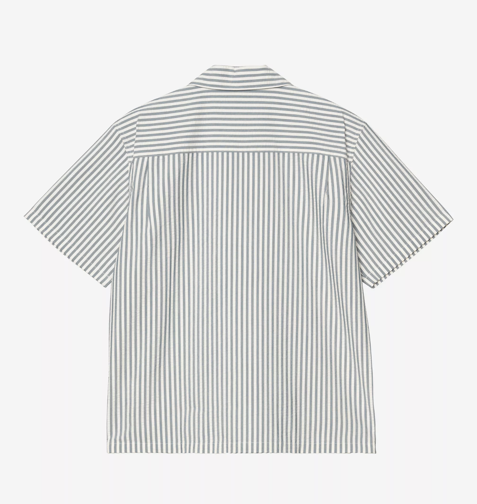 Camisa Carhartt WIP Leavel - Leavel Stripe, Blue River/Wax
