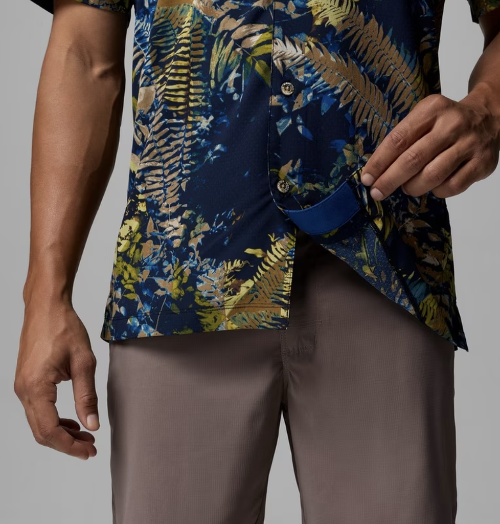 Camisa Columbia Tech Trail Utility - Mountain Blue/Geofern Greenscape