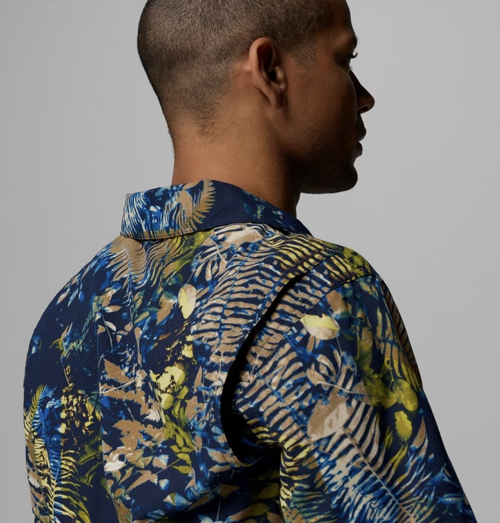 Camisa Columbia Tech Trail Utility - Mountain Blue/Geofern Greenscape