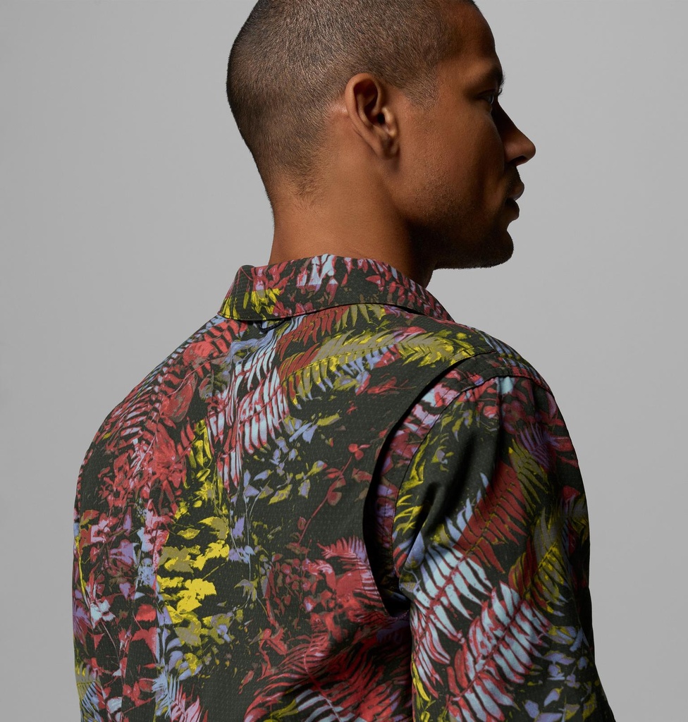 Camisa Columbia Tech Trail Utility - Washed Red/Geofern Greenscape