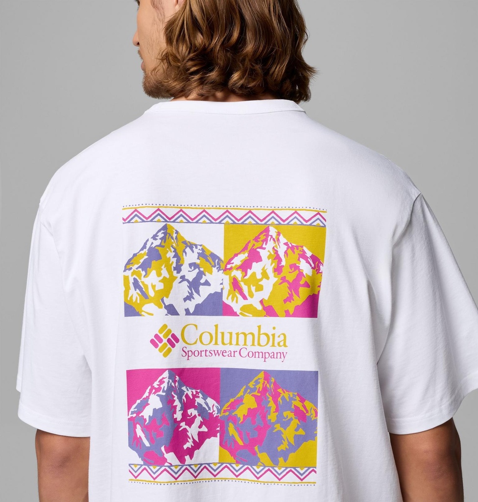 Camiseta Columbia CSC Heavyweight Iconic - White/Repeated Peaks