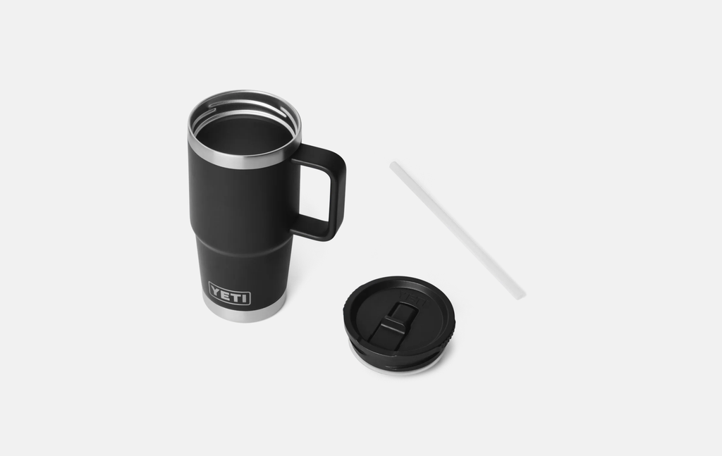 Taza de Viaje con Pajita Yeti Rambler 20 oz (591 ml) - Black/Black