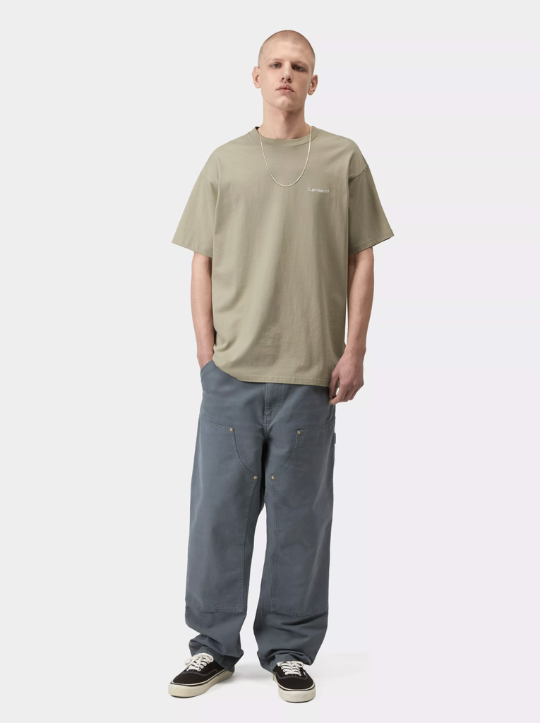 Camiseta Carhartt WIP Script Embroidery - Barchan/White