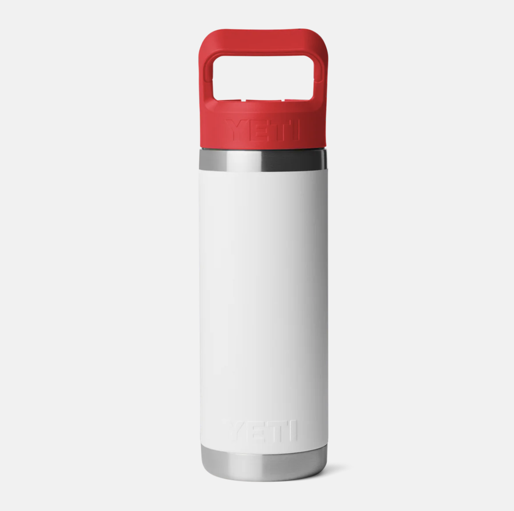 Botella con Tapa de Pajita Yeti Rambler 18 oz (532 ml) - White/Rescue Red/Badge