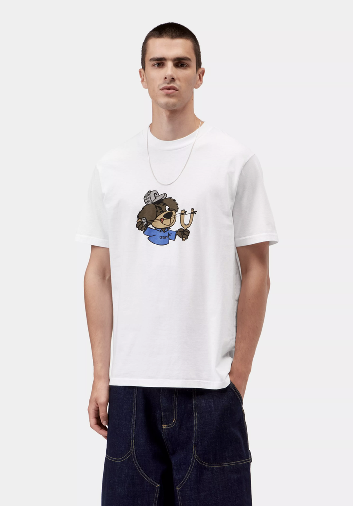 Camiseta Carhartt WIP Slingshot - White (Heavy enzyme wash)