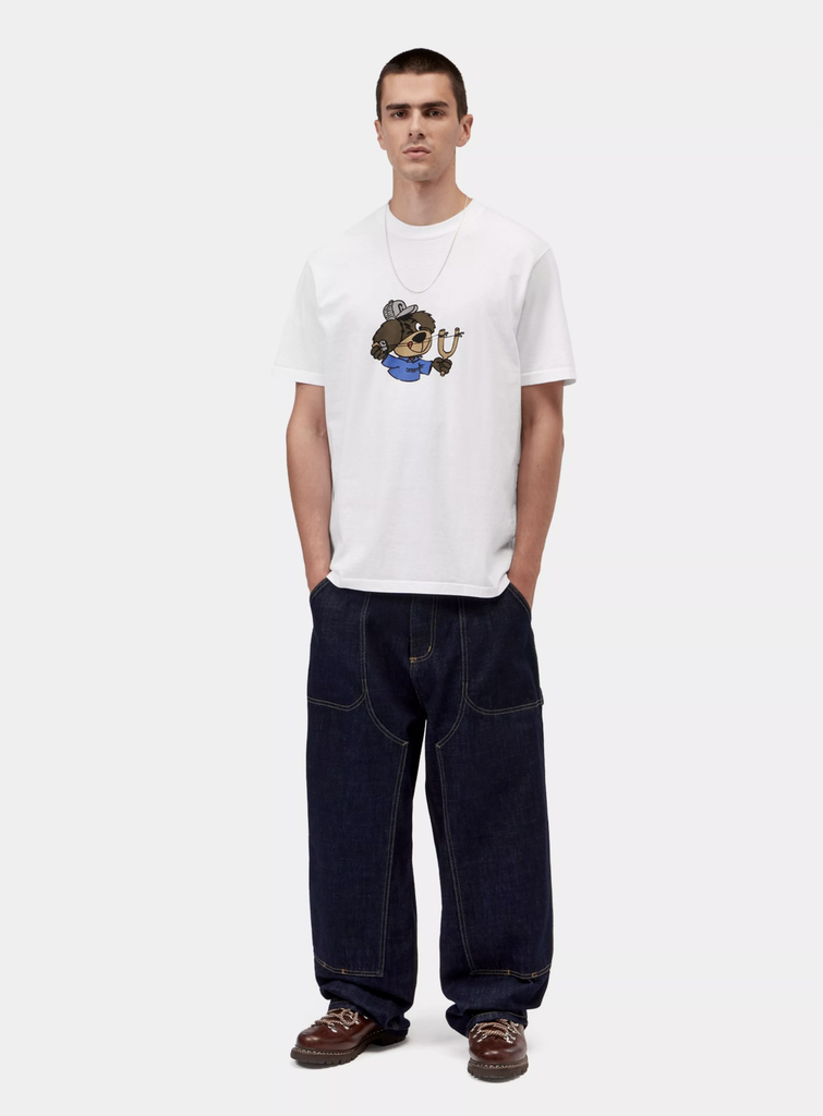 Camiseta Carhartt WIP Slingshot - White (Heavy enzyme wash)