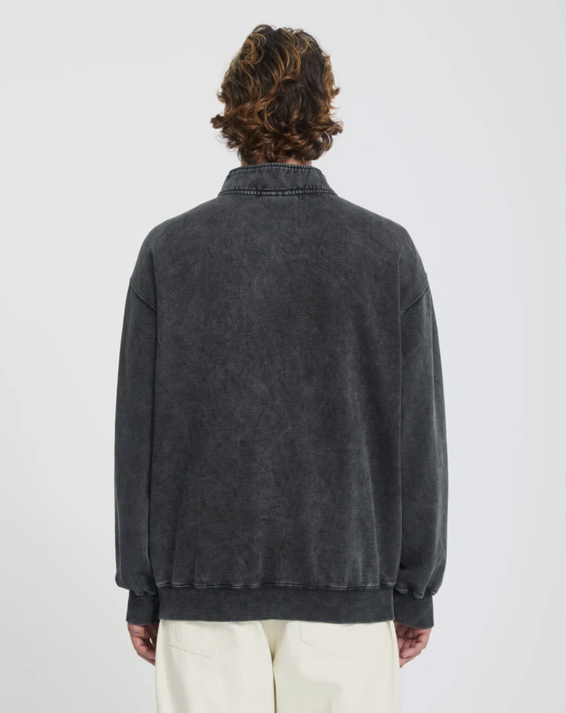 Sudadera con Media Cremallera Volcom Single Stone - Light Acid Black