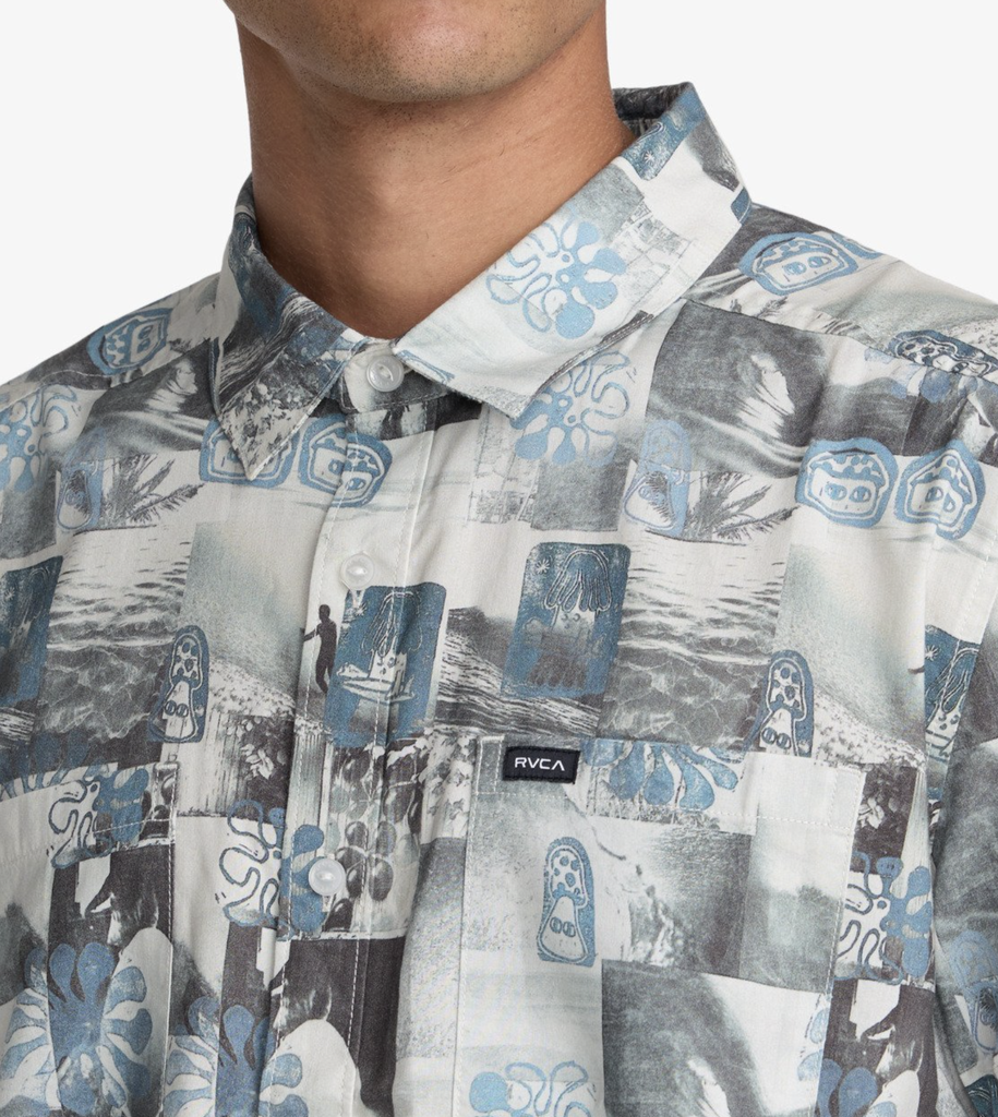 Camisa RVCA Kauai Block Print Collage - Multi