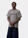 Camiseta Carhartt WIP Script - Shady Grey/Dark  Navy