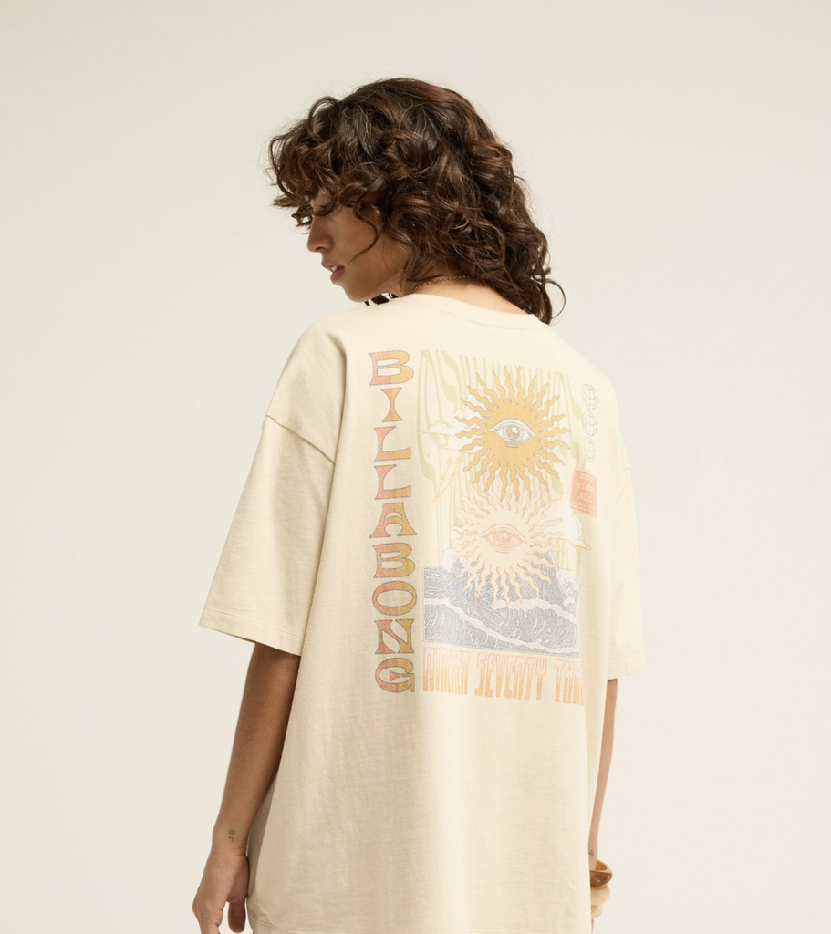 Camiseta Billabong Adiv Good Vibes True - Oatmeal