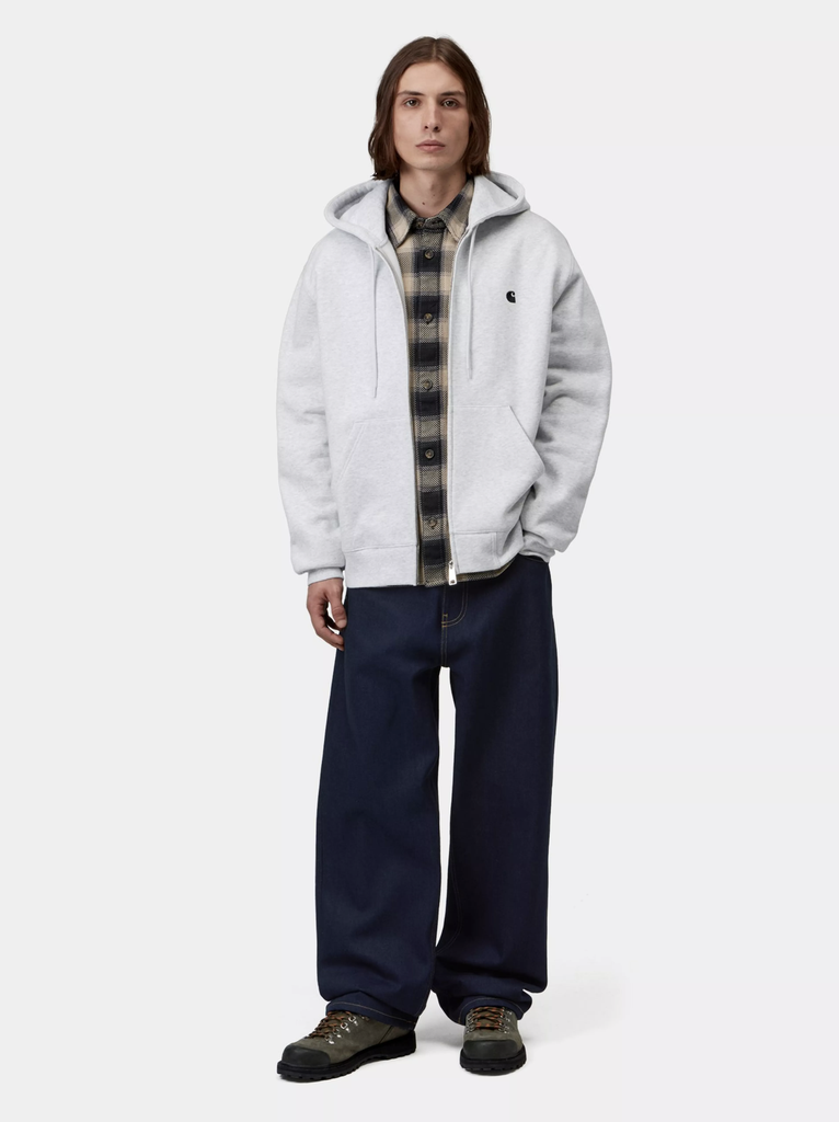 Sudadera con Cremallera Carhartt WIP Mack - Ash Heather/Black
