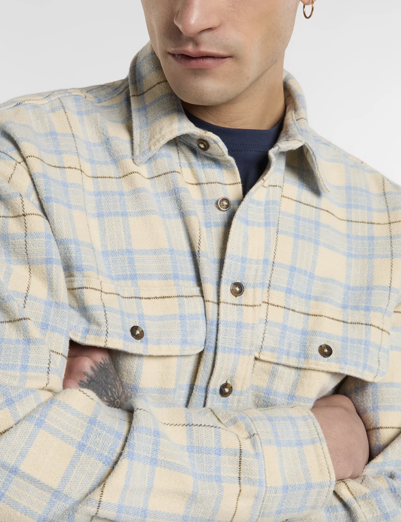 Camisa Dickies Dad Flannel - Wood Ash