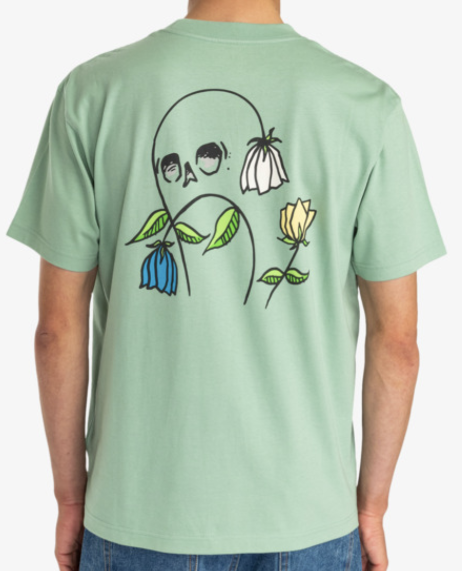 Camiseta RVCA Flower Skull - Green Haze