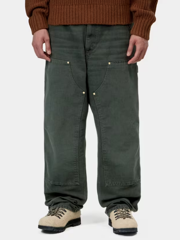 Pantalón Carhartt WIP Double Knee - Raven, Stone Canvas