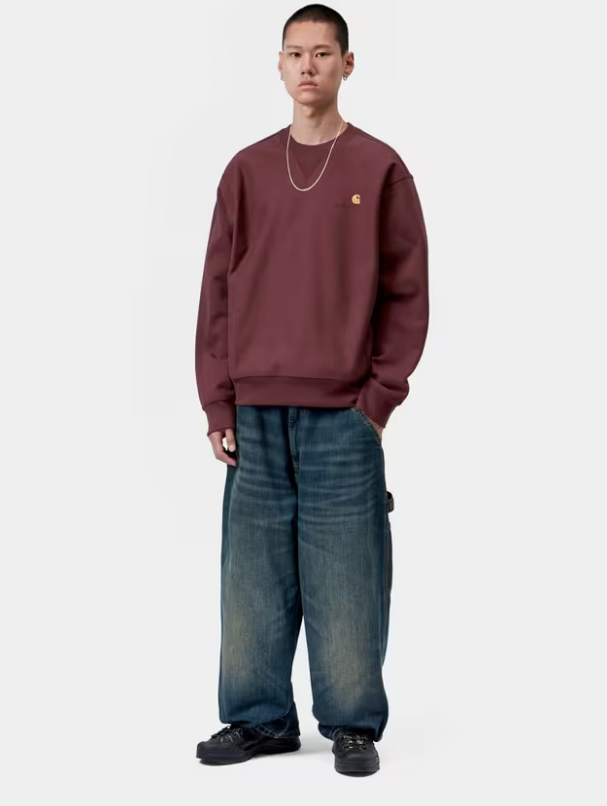 Sudadera Sin Capucha Carhartt WIP American Script - Amarone
