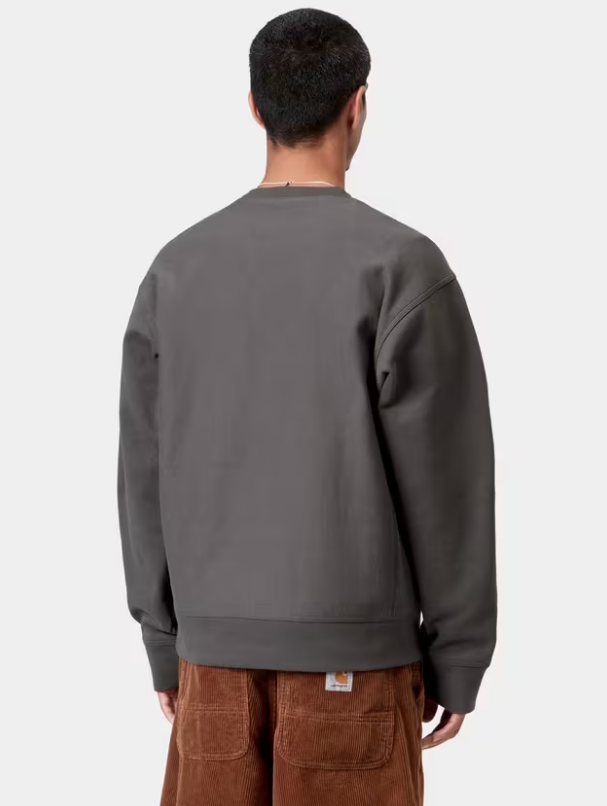Sudadera Sin Capucha Carhartt WIP American Script - Graphite