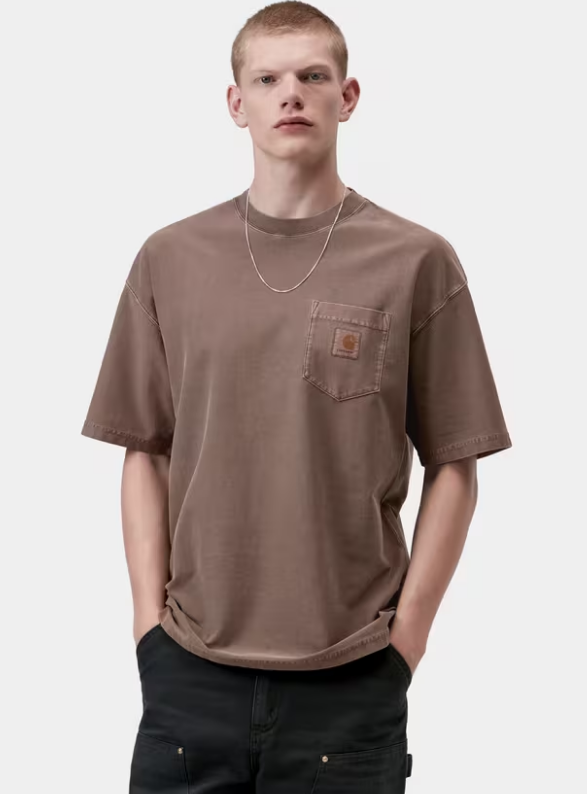 Camiseta Carhartt WIP S/S Loose Pocket - Tobacco , Garment Dyed