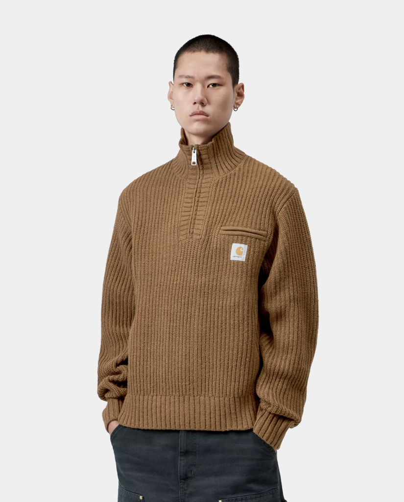 Sueter con Cremallera Carhartt Wip Detroit Half Zip - Wip H Brown