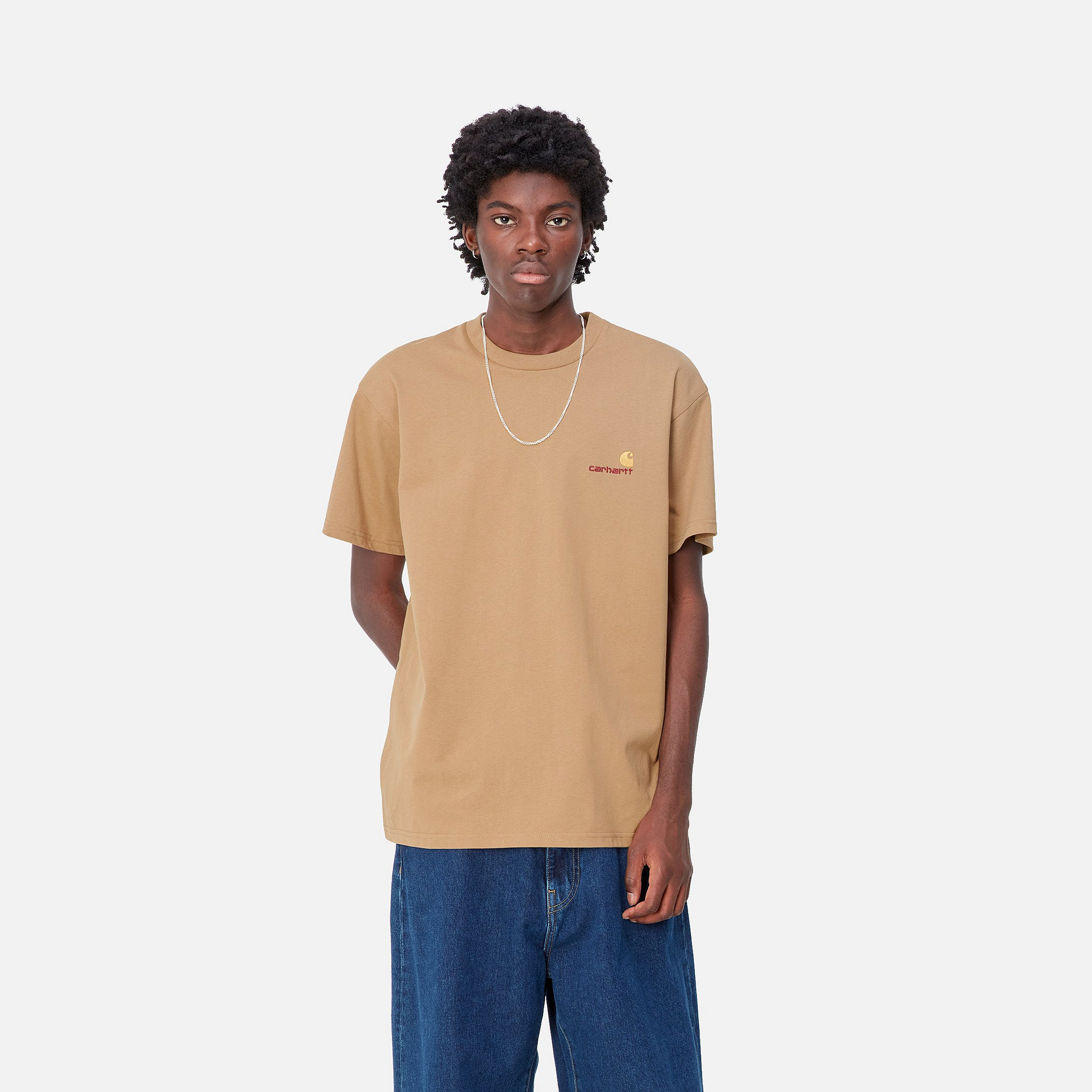 Camiseta Carhartt WIP American Script - Peanut
