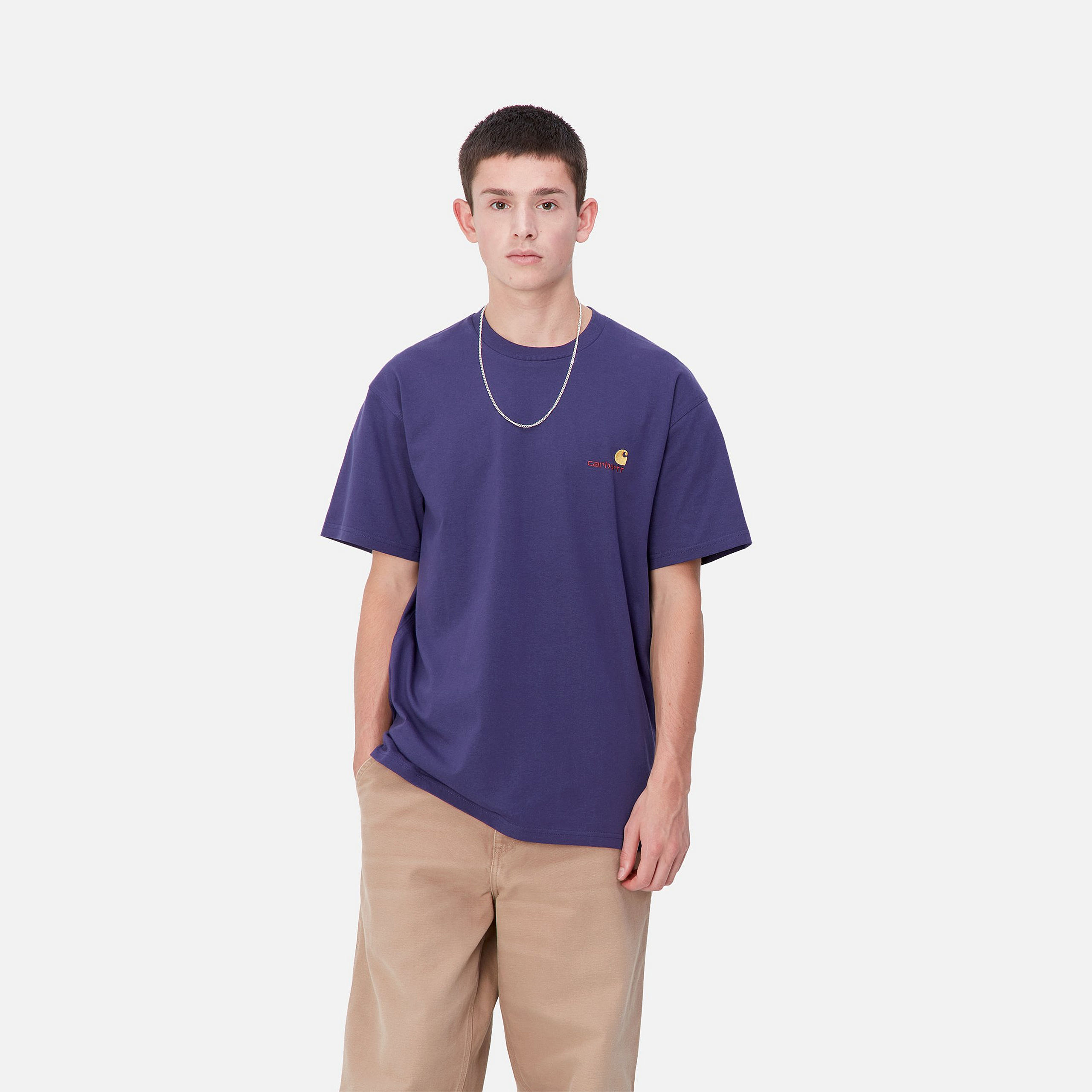 Camiseta Carhartt WIP American Script - Aura