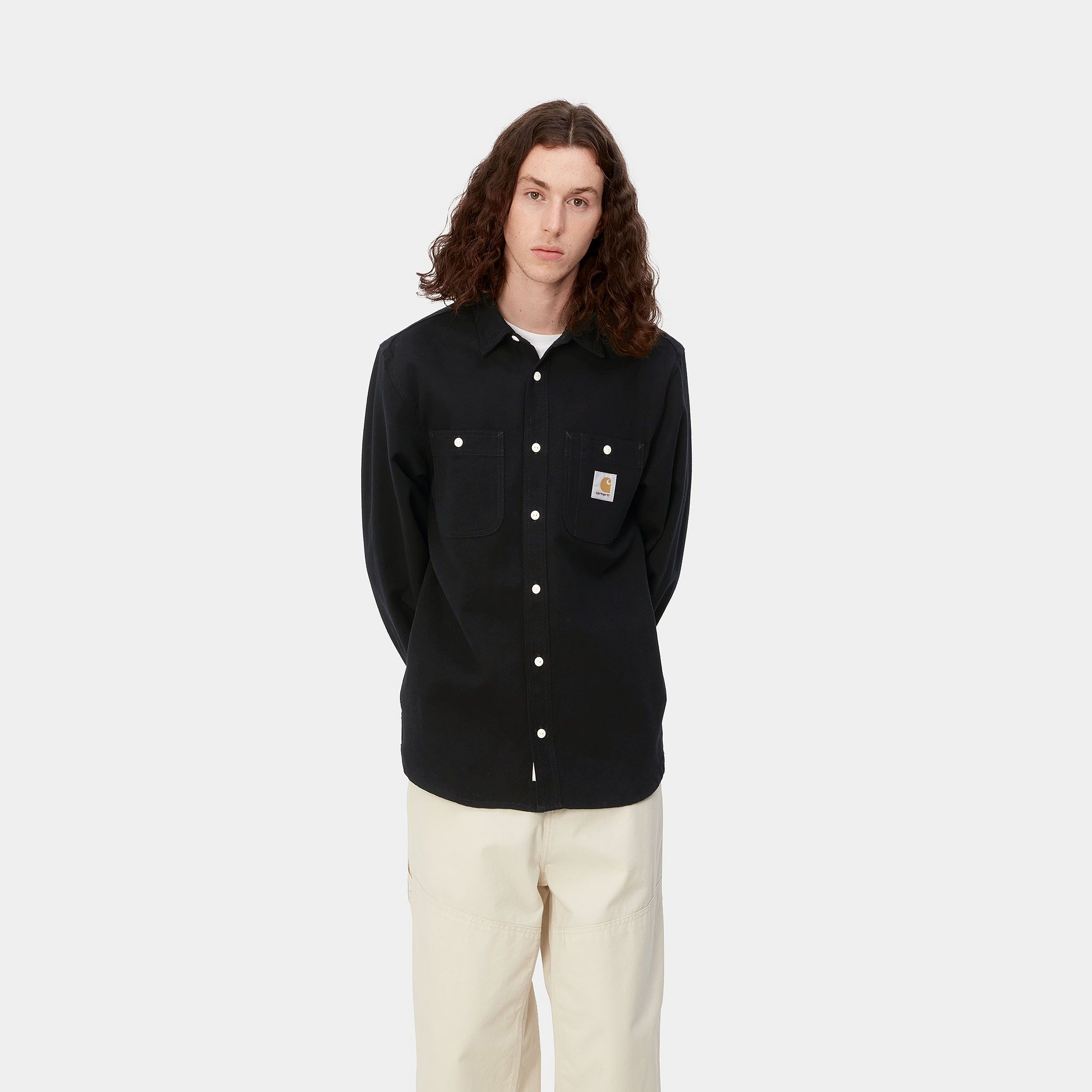 Camisa Carhartt WIP L/S Clink - Black (Rigid)