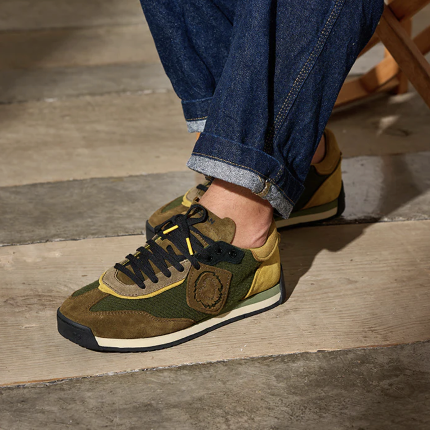 Zapatillas Satorisan Enso Twill Felt - Khaki Psychadelic