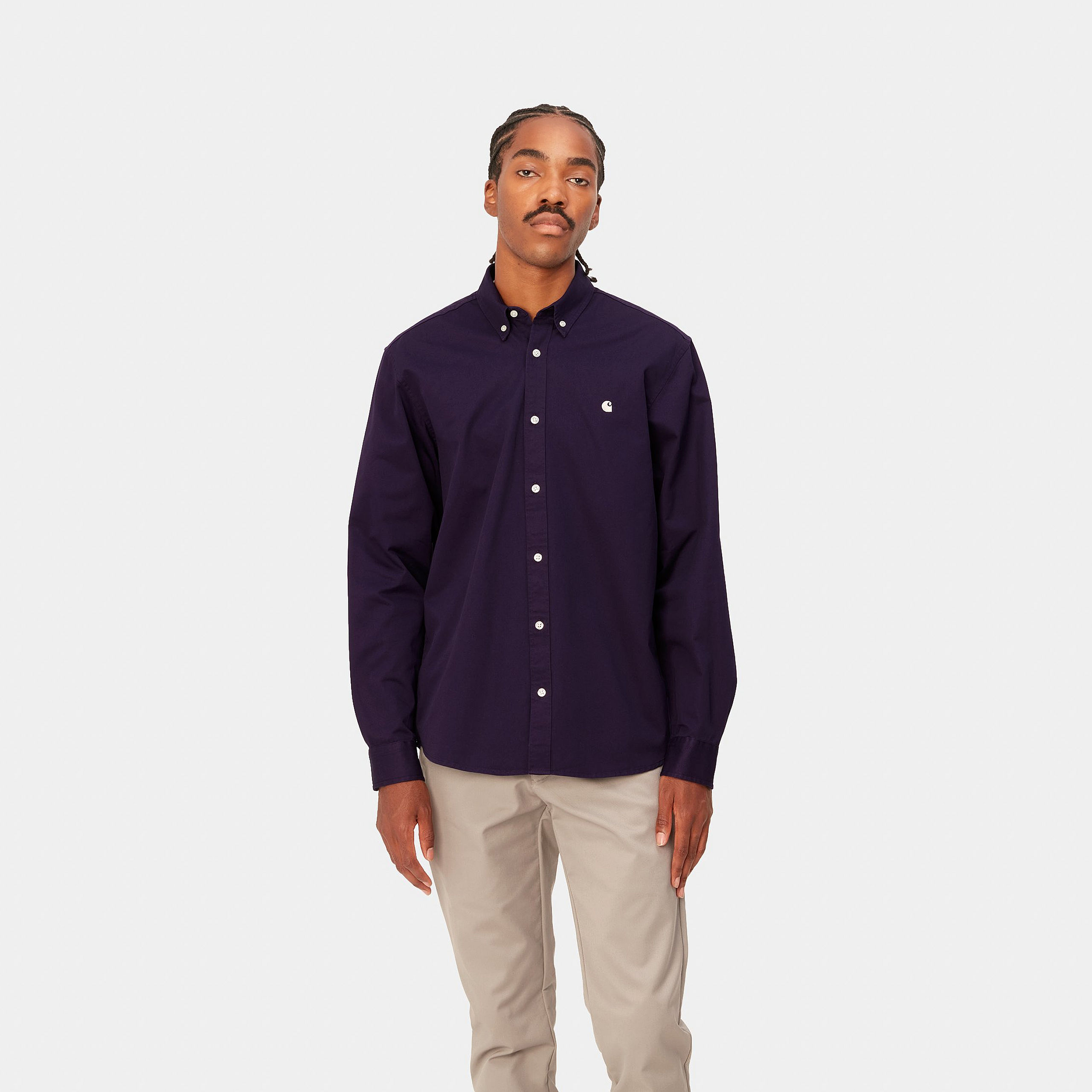 Camisa Carhartt WIP L/S Madison - Cassis/Wax