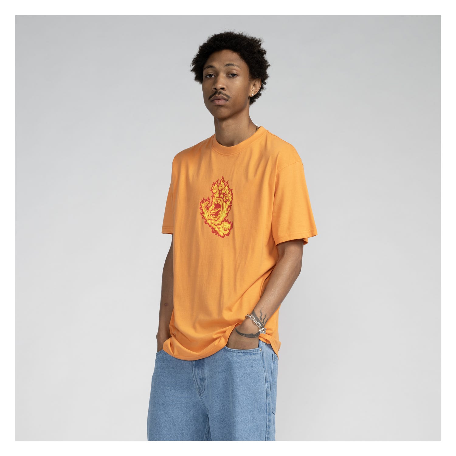 Camiseta Santa Cruz Flame Hand - Washed Apricot