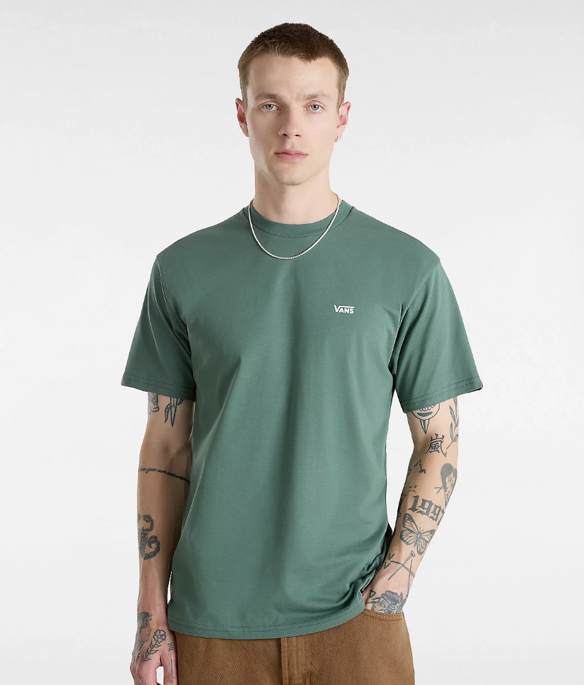 Camiseta Vans Left Chest Logo - Dark Forest