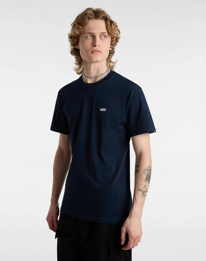 Camiseta Vans Left Chest Logo - Navy/White