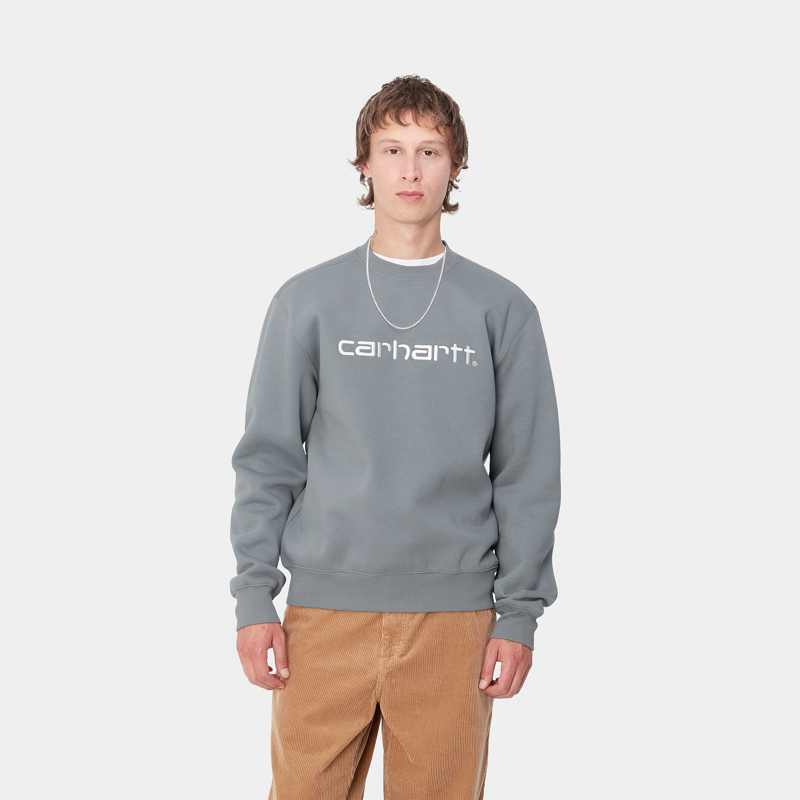 Sudadera Carhartt WIP Sweat - Dove Grey/Wax