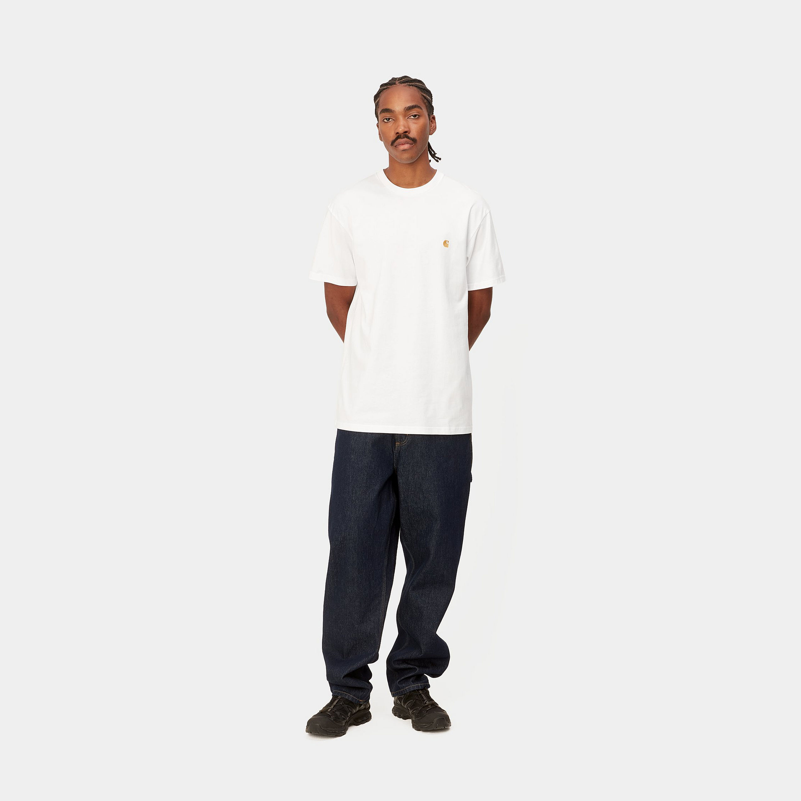 Camiseta Carhartt WIP S/S Chase - White/Gold