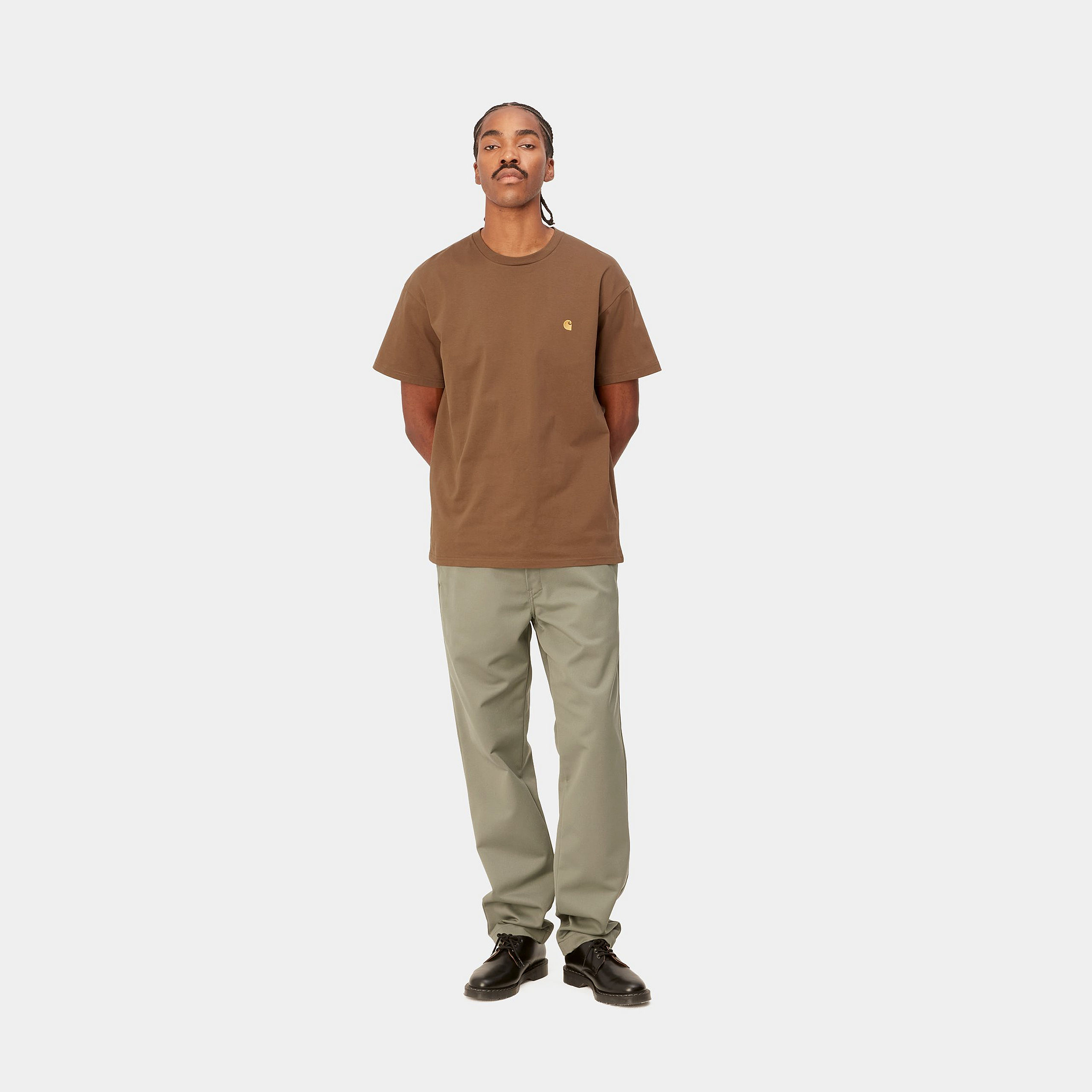 Camiseta Carhartt WIP S/S Chase - Tamarind/Gold
