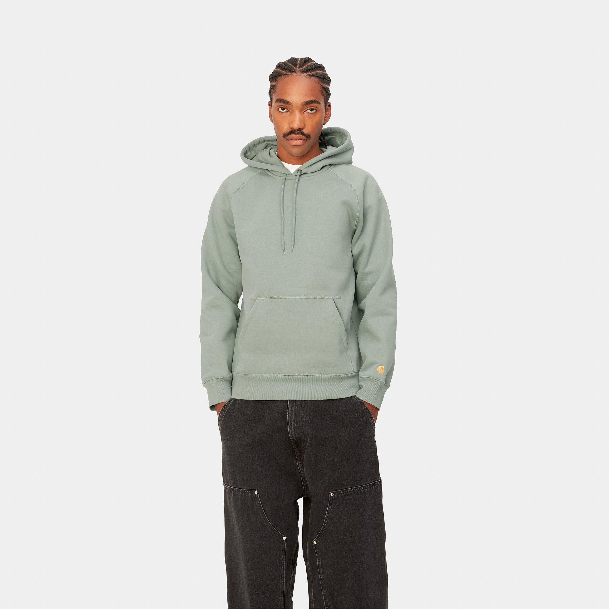 Sudadera con Capucha Carhartt WIP Chase - Glassy Teal/Gold